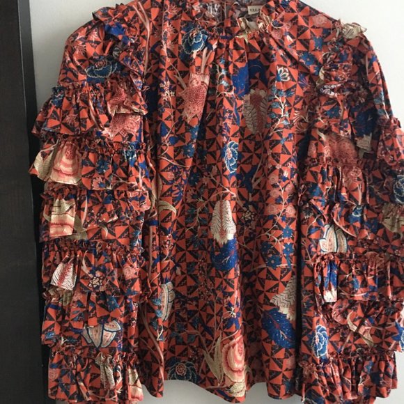 Ulla Johnson Pippa blouse in orange - Picture 2 of 8